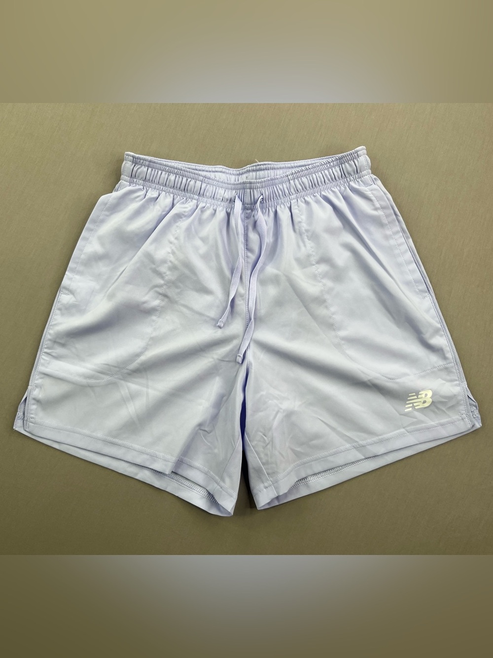 NEW BALANCE ATHLETICS STRETCH WOVEN 5” LAVENDER PURPLE SHORTS